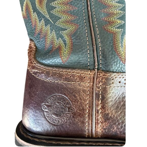 Justin Stampede Boots Work Mens 9.5 Brown Black WK4665 Leather Western Cowboy - Picture 13 of 16